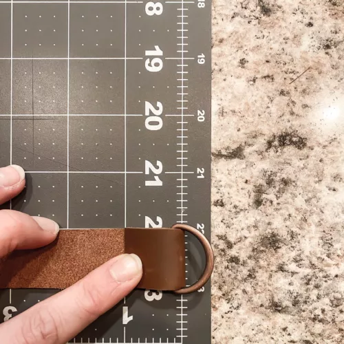 Measuring the leather