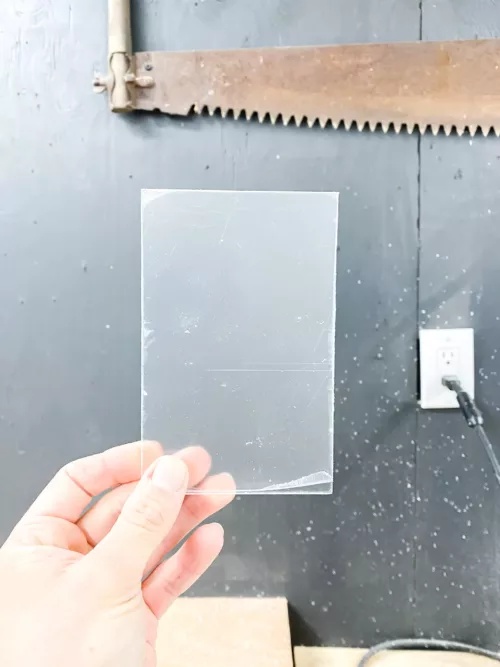 Cut pieces of acrylic for the DIY letter ledge