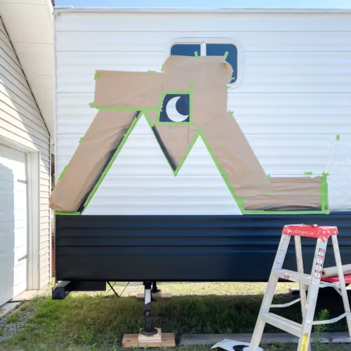 Exterior preparation for painting a camper